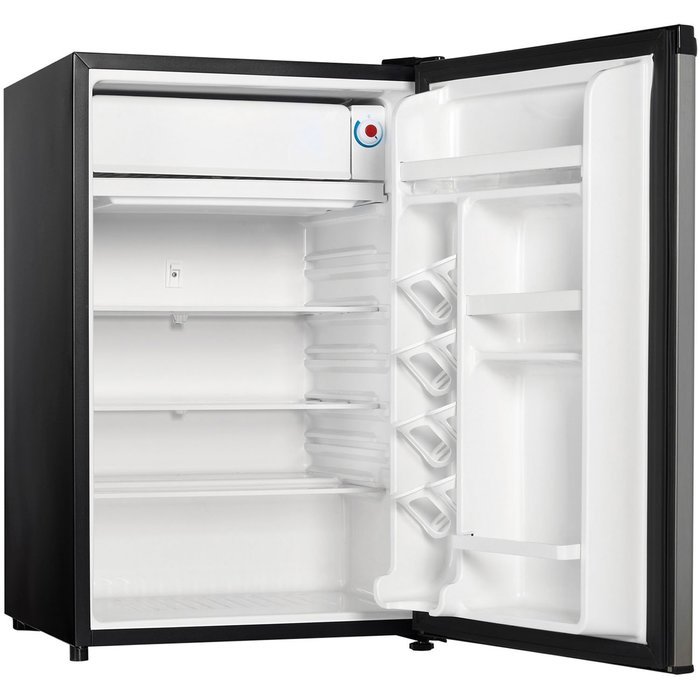 Danby DCR044A2BSLDD Designer Compact Refrigerator/Freezer, 4.4 Cubic Feet, Black/Spotless Steel
