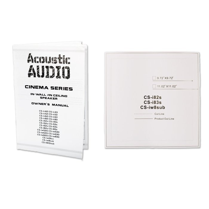 Acoustic Audio CS-I82S In Wall / Ceiling 8" Home Theater 3 Speaker Set 900 Watts CS-I82S-3S N4