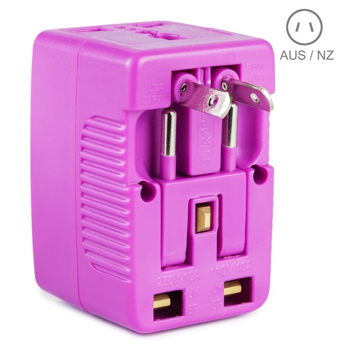 Yubi Power Dual Outlet Travel Adapter with 2 Universal Outlets - Built In Surge Protector and Neon Light Indicator... N32