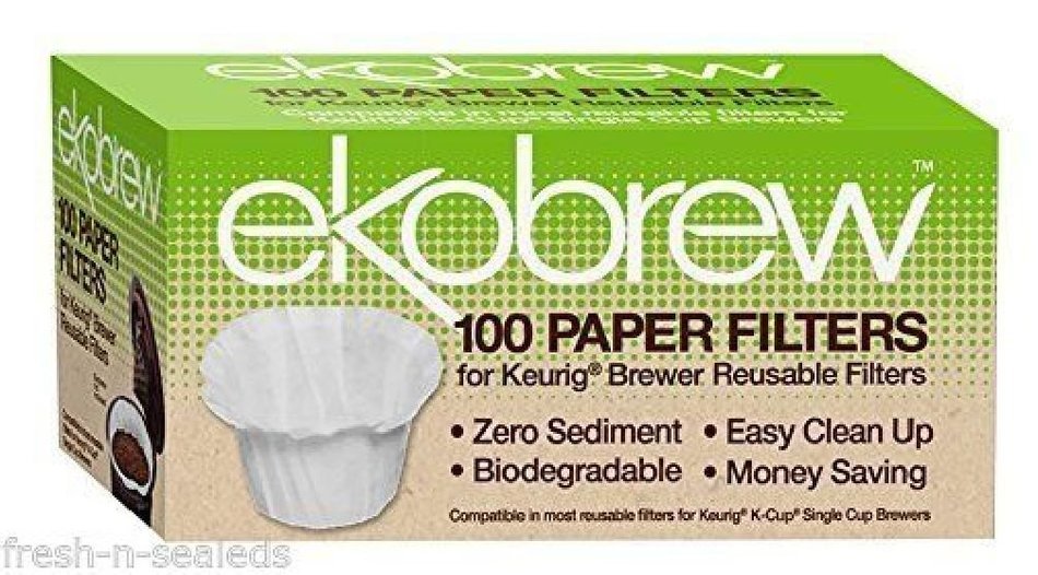 Optional Coffee Paper Filter for Ekobrew Single Serve Filter, 100 Count