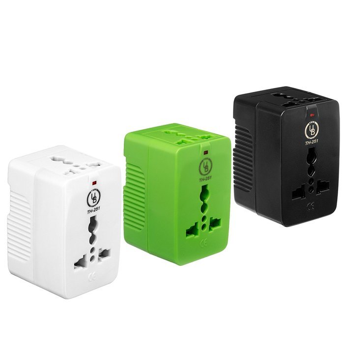 Yubi Power Dual Outlet Travel Adapter with 2 Universal Outlets - Built In Surge Protector and Neon Light Indicator... N39