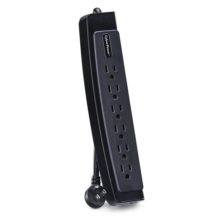 CyberPower CSP606T Surge Protector 6-Outlets 6-Ft Cord and TEL Protection 1350 Joules N11