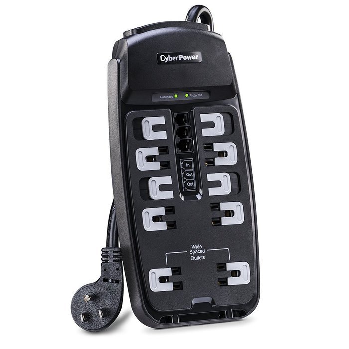 CyberPower CSP606T Surge Protector 6-Outlets 6-Ft Cord and TEL Protection 1350 Joules N13