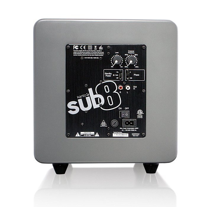 Kanto sub8 Powered Subwoofer &ndash; 8&rdquo; Paper Cone Driver &mdash; Powerful Bass Extension &ndash; Gloss Black N3