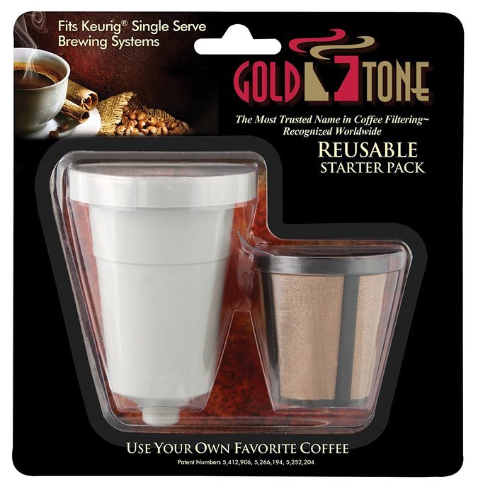 Gold Tone 1-Cup Reusable K-Cup Style Coffee Filter Starter Pack