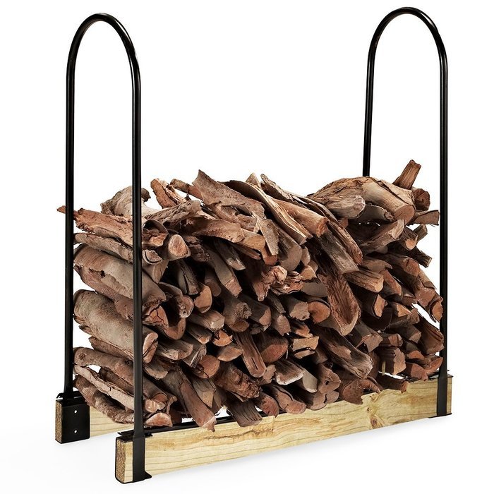 Crosley Hartman Adjustable Firewood Storage Rack, Black N2