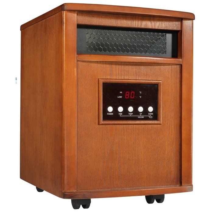 1,500 Watt Portable Electric Infrared Easy-glide Wheels Cabinet Energy Efficient Single Speed Cross-flow Fan with...
