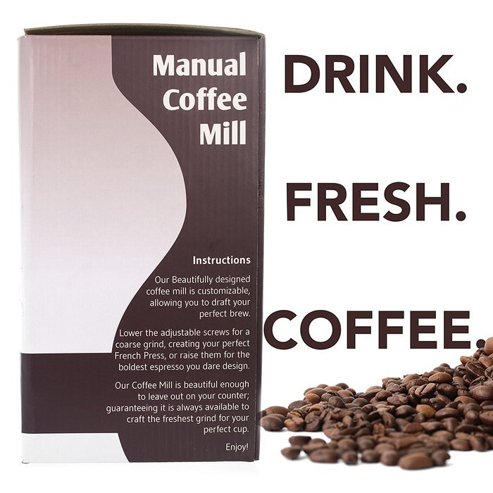Manual Coffee Grinder - Premium Heavy Duty for Precision Grind - Brushed Stainless Steel - Hand Crank Conical... N9