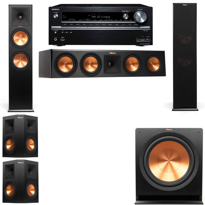 Klipsch RP-280F Tower Speakers-R112SW-5.1-Onkyo TX-NR838