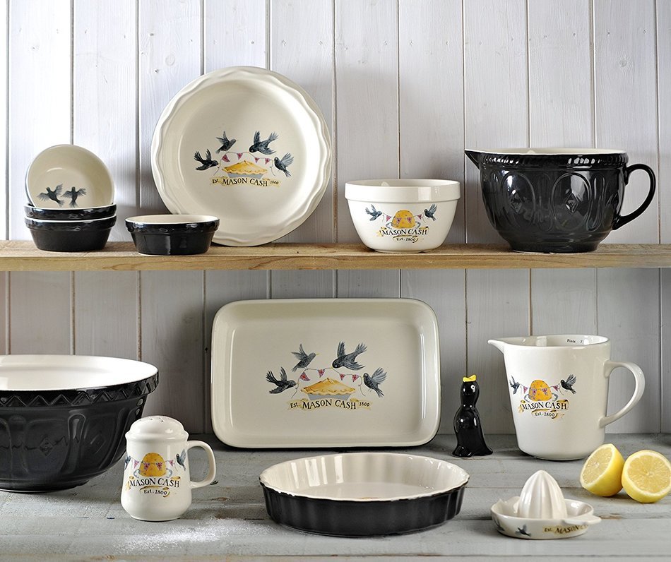 Mason Cash Four and Twenty Mixing Bowl, 11-1/2 Inches (Size S12), Black N2