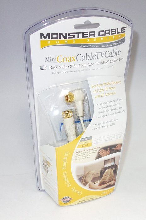 Monster Low-Profile Right Angle Mini Coax Cable TV Cable - 25 Foot N4