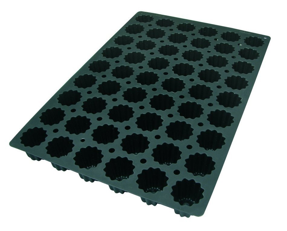 Lekue Professional Baking 54 Cavities Canele Bordelais Mold, 23.6" x 15.7", Black