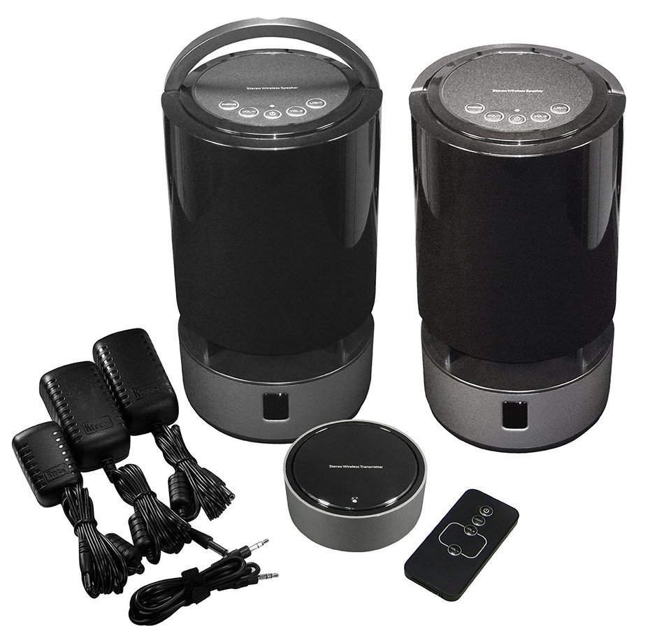 Wolverine WIOS2 Wireless Indoor-Outdoor Stereo Speakers - Water Resistant - Black (Twin Speakers) N3