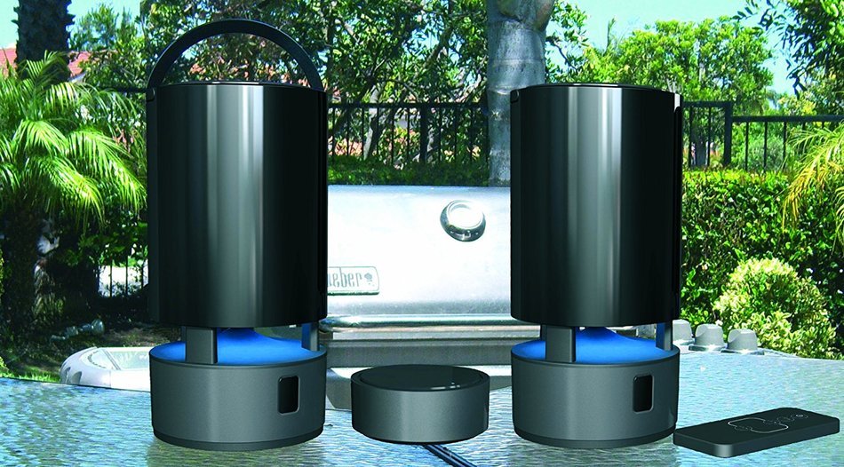 Wolverine WIOS2 Wireless Indoor-Outdoor Stereo Speakers - Water Resistant - Black (Twin Speakers) N4