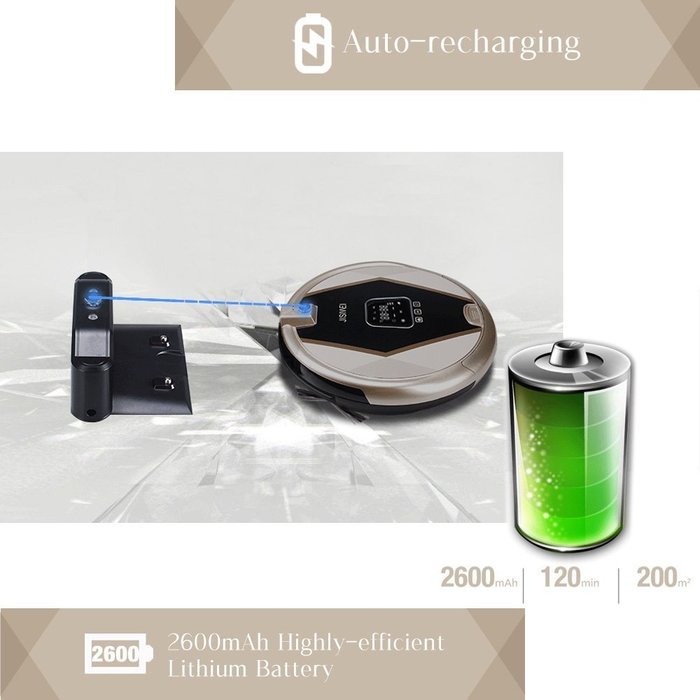 Anself JISIWEI Intelligent Automatic Vacuum Cleaner Robot with 1080p Camera WiFi Infrared/APP Remote Control