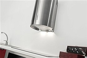 16" Range Hood Wall Mounted Round Stainless Steel KA-138-CS NT AIR. Made in Italy.