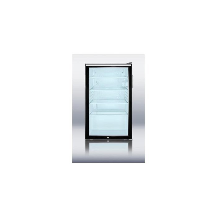 Summit SCR500BLBI7HH: Commercially listed 20" wide glass door all-refrigerator for built-in use, auto defrost...
