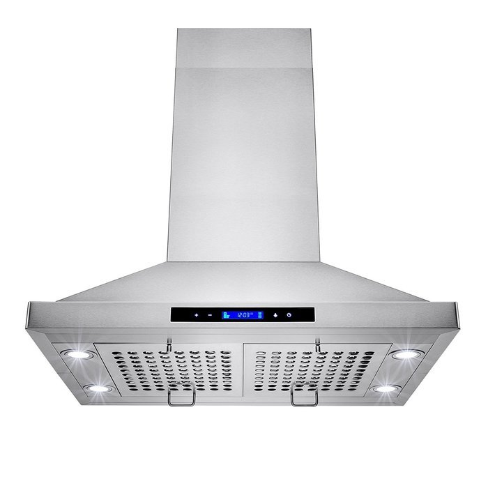 Golden Vantage Stainless Steel 30" Euro Style Island Mount Range Hood LCD Screen GV-GL-9002-30
