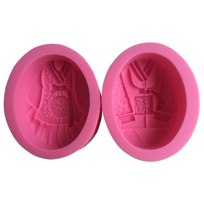 LYNCH 2PCS/Set Korean Clothes Design Fondant Silicone Cake Mold Baking accessories,Pink