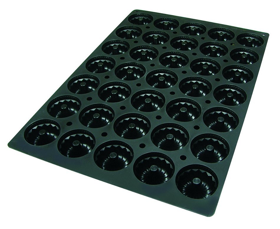 Lekue Professional Baking 54 Cavities Canele Bordelais Mold, 23.6" x 15.7", Black N3
