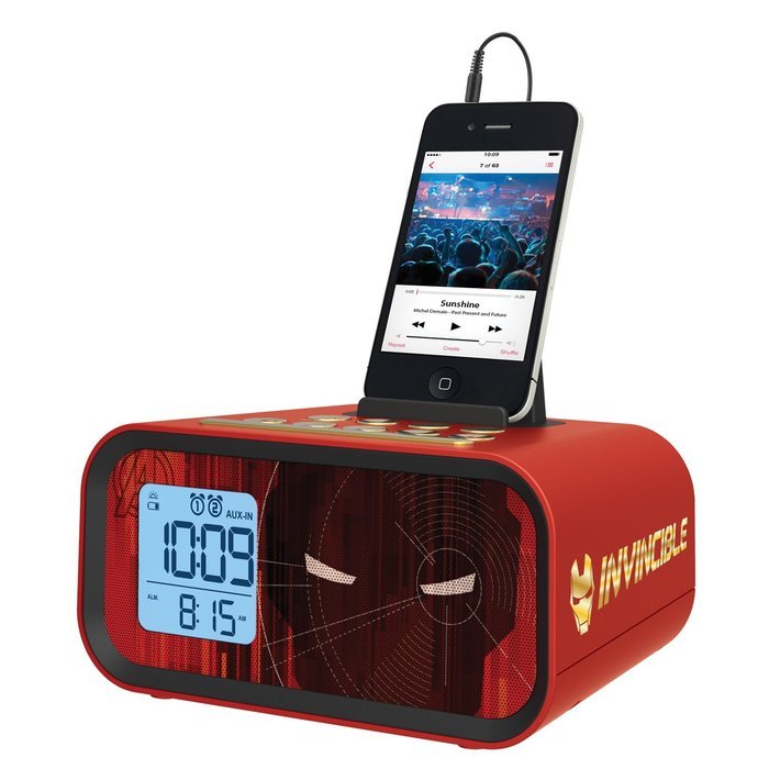 Iron Man Dual Alarm Clock Speaker System (MR-M23) N4