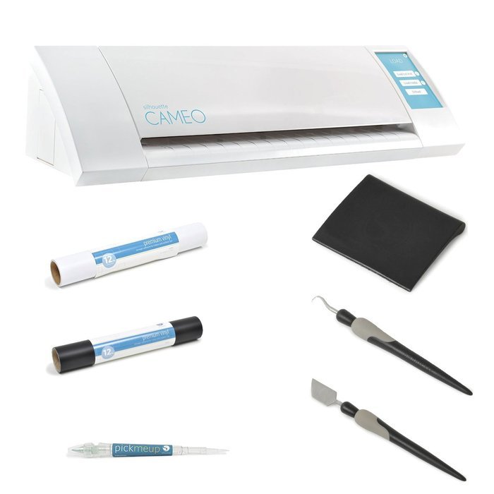 Silhouette Cameo Electronic Cutting Machine with Removable Vinyl Bundle and Deluxe Tool Set