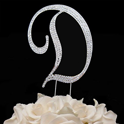 Rhinestone Cake Topper Letter D