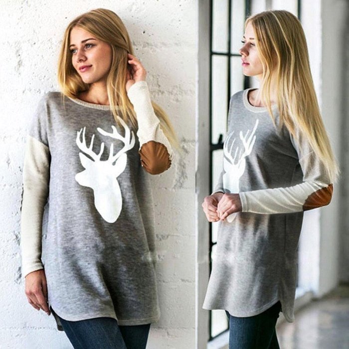 Fashion Blouse,Morecome Women Long Sleeve Deer Printed Shirt Casual Blouse N6