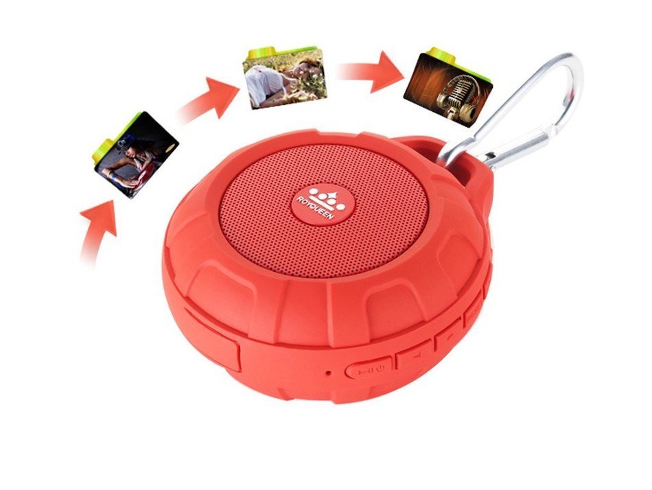 Wireless Portable Shower/Outdoor Speaker,TECHKOO Royqueen 3.5W Travel Speaker Waterproof Dustproof Shockproof... N8
