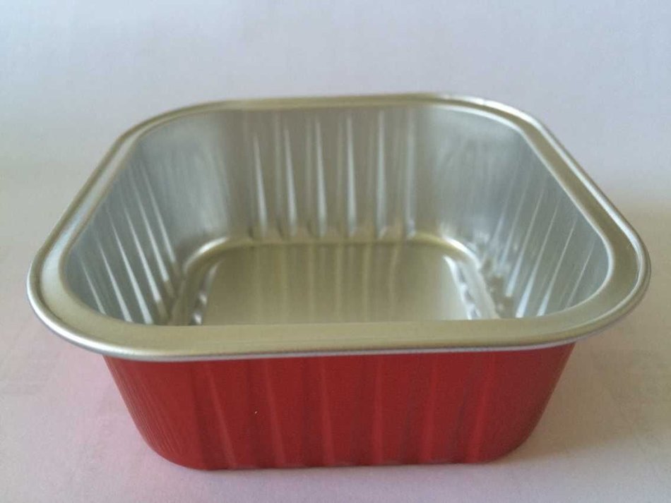 KEISEN square 3 3/5" Disposable Aluminum Foil Cups 150ml for Muffin Cupcake Baking Bake Utility Ramekin Cup 100...