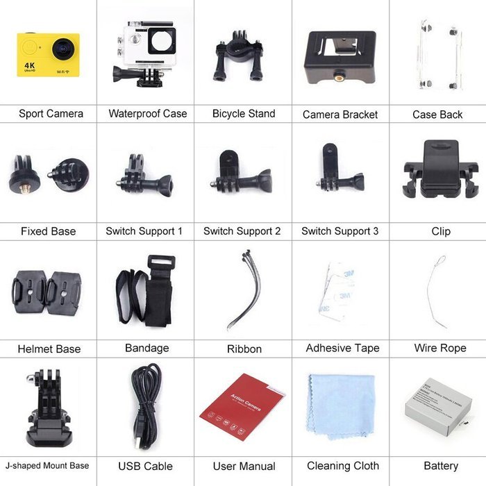 Andoer 2.0inch Wifi 4K HD Ultra Full 30M Waterproof 1080p 60fps 12MP Sports Action Camera DV 170&deg; Wide Angel Lens N10