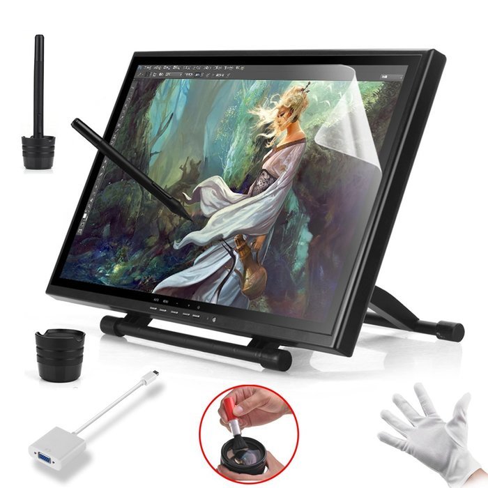 Ugee 19" Graphics Drawing Pen Display Monitor with 2 Original Rechargeable Pens, 2 USB Cables... N3