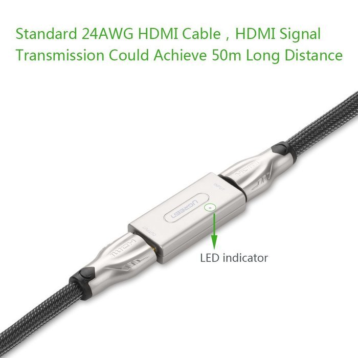Ugreen HDMI Extender Equalizer Active Repeater Booster for Video and Audio 1080P up to 150ft/50m, Zinc Alloy Case... N5