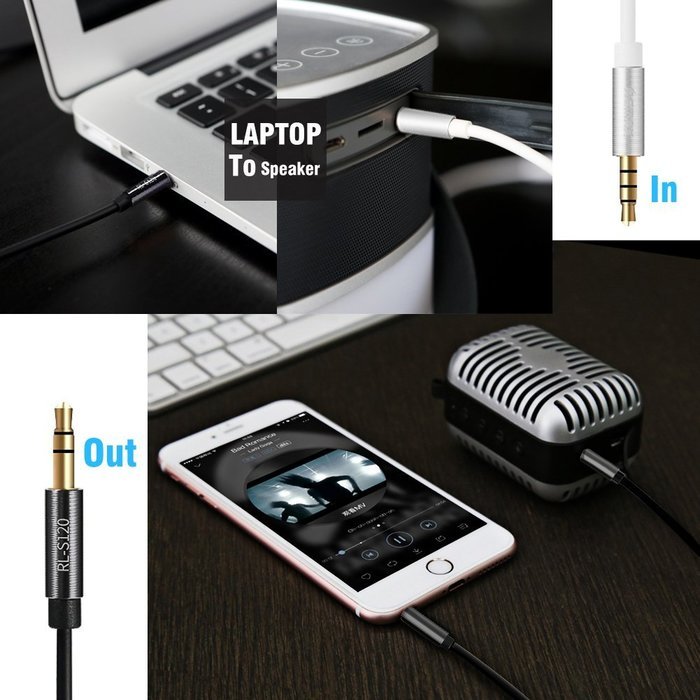 Nkomax 3.5mm Audio Cable Male to Male Gold Plated AUX Cable with In-line Remote Control Dual Male Extension Cord... N5