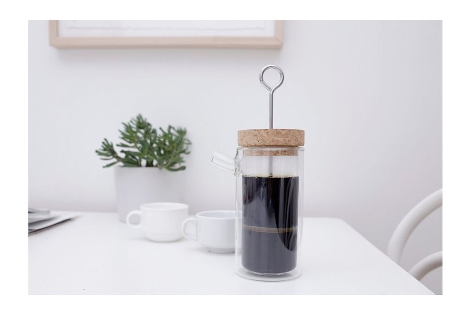 Kikkerland Ora French Press, Glass, 14 Ounce, Clear N3