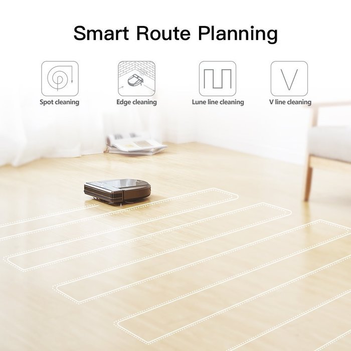 Dibea D900 Rover Robotic Vacuum Cleaner with Wet & Dry Mop for Pet Hair Self Charging, Titanium Brown N3