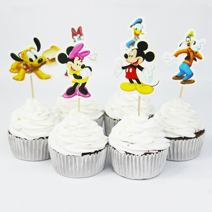 Winrase&reg; Pack of 24 Cute Mickey Minnie Kids Party Decoration Paper Cupcake Toppers (Mickey Minnie Donald Duck) N6