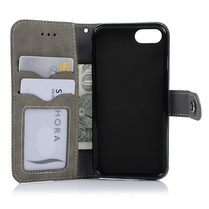 iPhone 7 Case (4.7 inch) - Slim Fit Wallet Counterfeit Cashmere Leather Extra ID/Credit Card Holders with Snap... N6