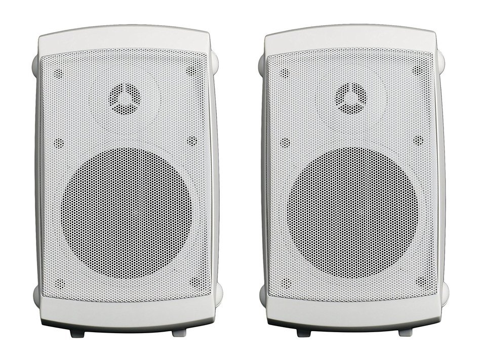Audio Experience AES0101W Weatherproof Eco Patio Speakers 50W, 4" 2-Way Woofer Speaker and 1" Balance Dome Tweeter...