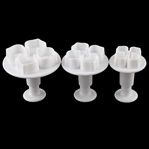 3Pcs Cake Flower Ball Decorate Sugar Sugarcraft Tool Cutter Loaf Fondant Plunger