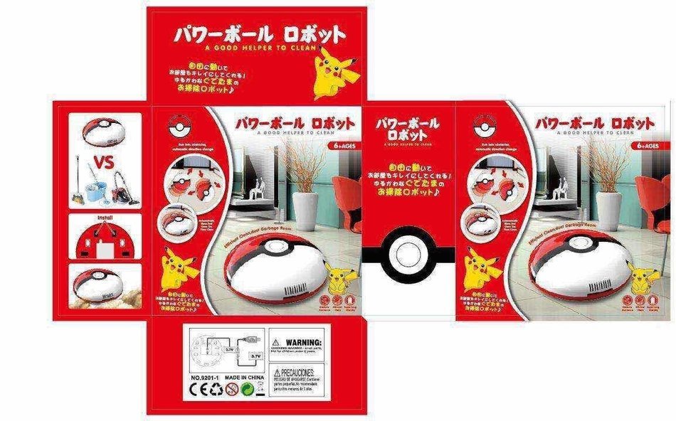 Vacuum Claeaner Robot Pokemon Ball Style Mini Size for Desk and Floor N3