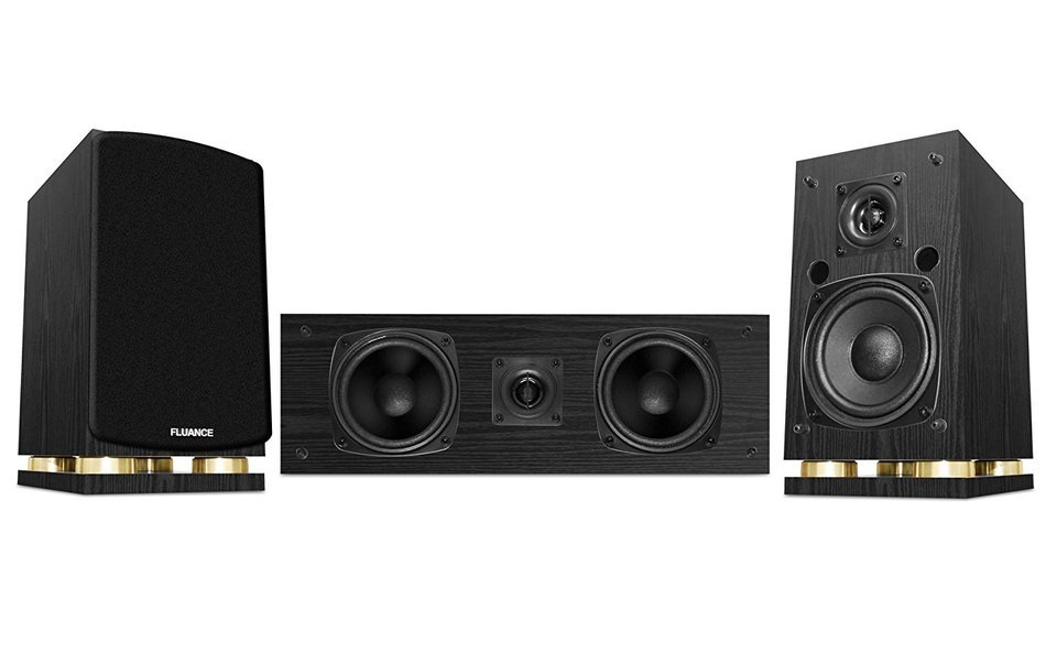 Fluance Classic Elite Series Center Channel & Surround Sound Speakers (Black) N3