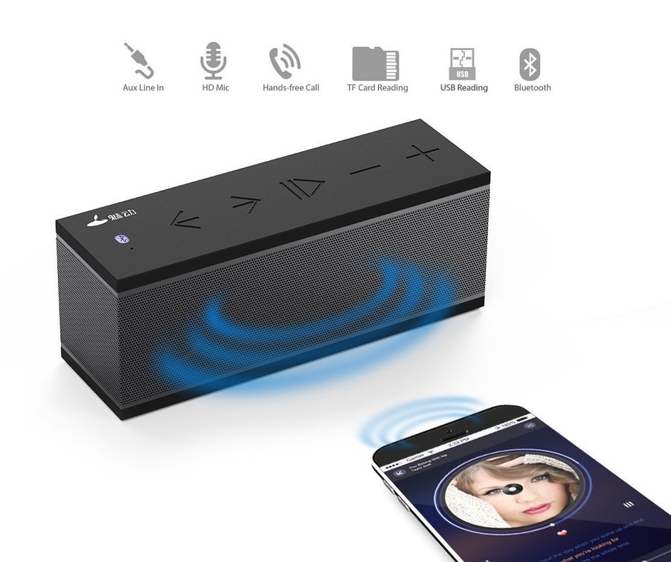 Meidong Universal Water Resistance QQChocolate Portable V4.0 Wireless Bluetooth Speaker with 10W Dual Driver and... N6