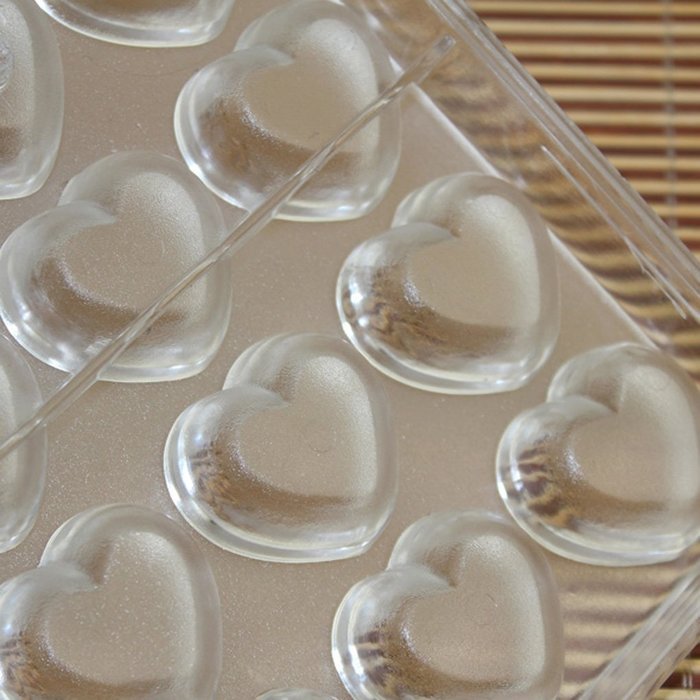 MuLuo Polycarbonate Plastic Mold Heart Shaped Valentine Chocolate Mold N3