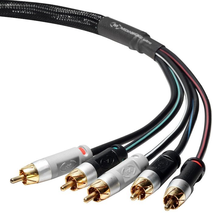 Mediabridge ULTRA Series Component Video Cable with Audio (50 Feet) - Gold Plated RCA to RCA - Supports 1080i