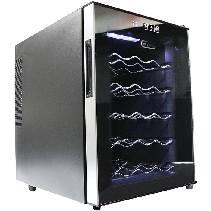 Whynter 20 Bottle Thermoelectric Wine Cooler with Black Tinted Mirror Glass Door N2