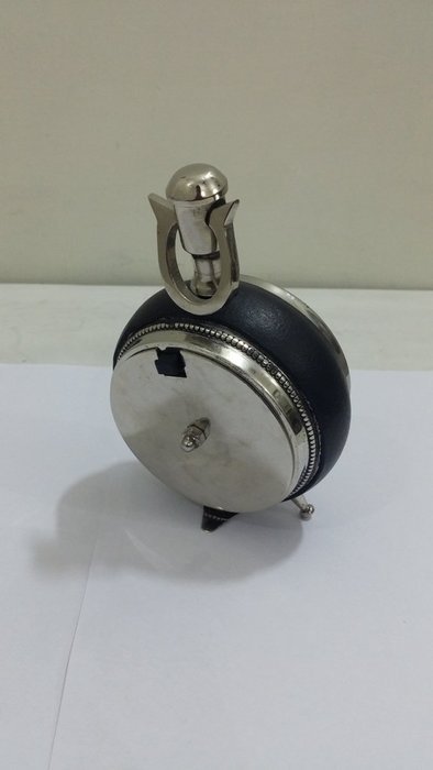 NAUTICAL MARITIME ~ BLACK CHROME FINISH DESKTOP ~ SMALL TABLE CLOCK ~ WORKING CLOCK N2
