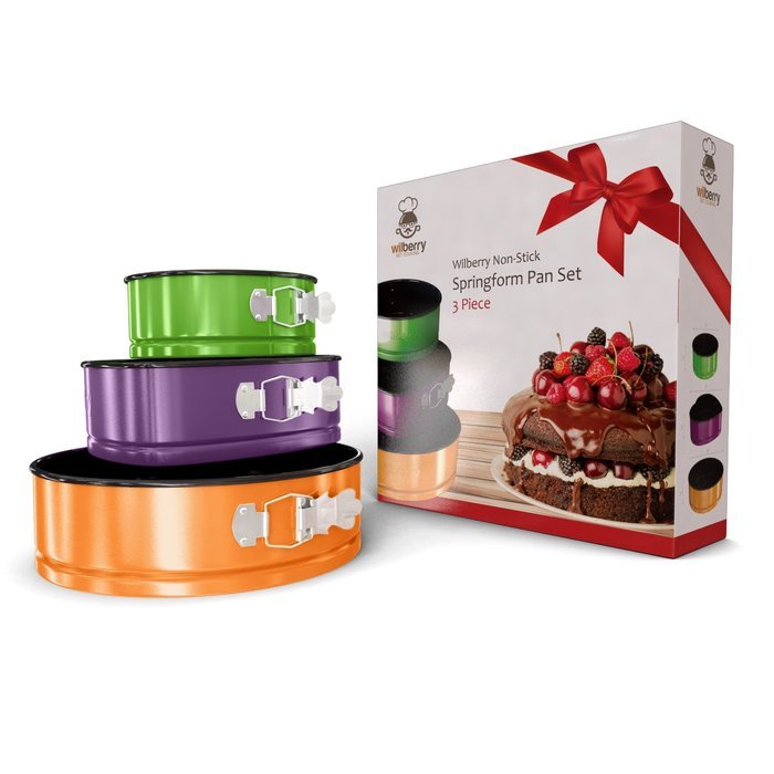 Springform Pans Set of 3 | Two Round & One Heart-Shaped Cheesecake Pans | Leak Resistant & Top Rack Dishwasher...