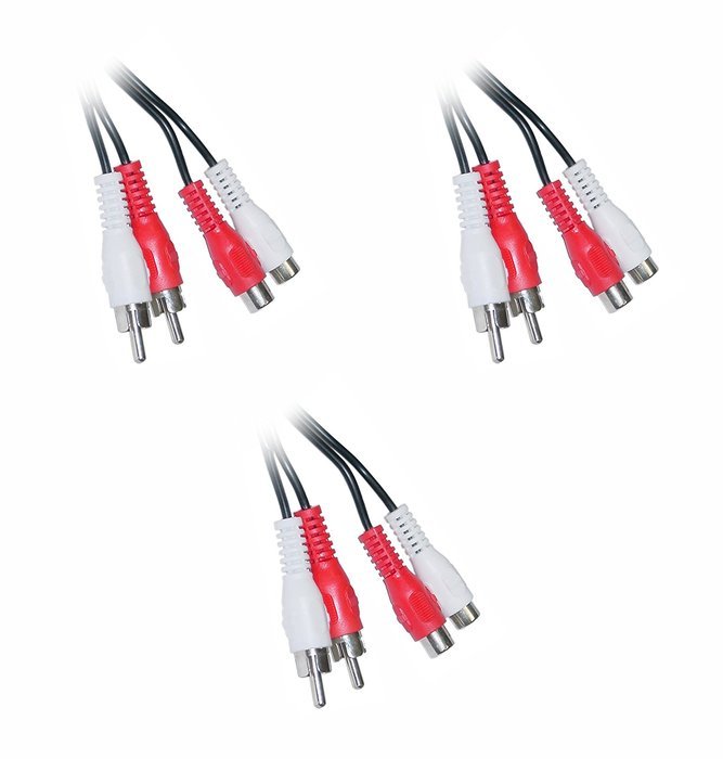 C&E 6-Feet 2 RCA Male to Female Stereo Audio Extension Cable, 2-Pack (CNE22094) N2