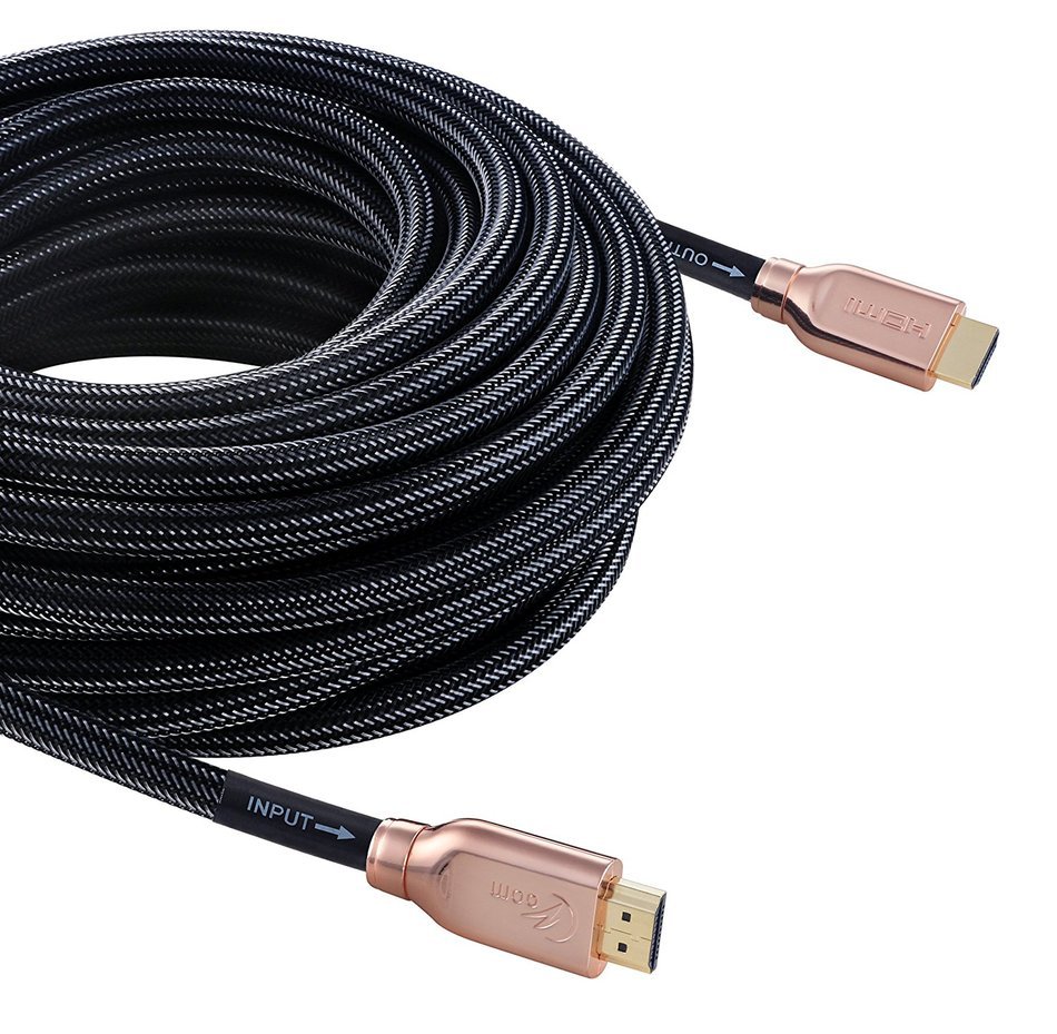 Czoom HDMI Cable High Speed 100 Feet - Nylon Braided Cord - Gold Plated Connectors - Supports 2160P(4K),3D,with... N3